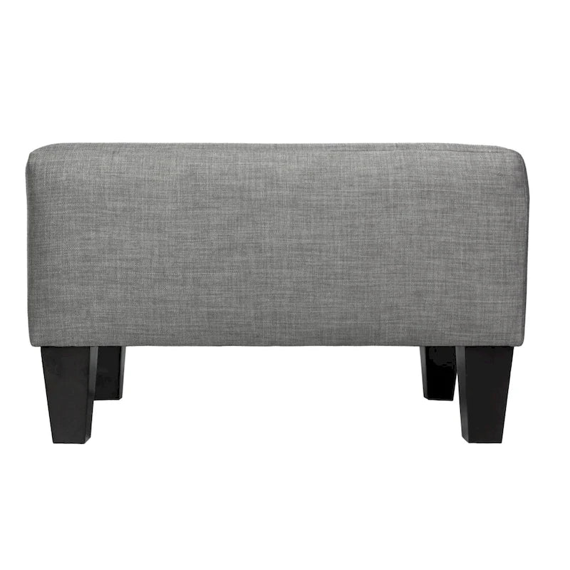 Ottoman ferme rembourré gris à boutons décoratifs capitonnés MAX Squared de MJL Furniture