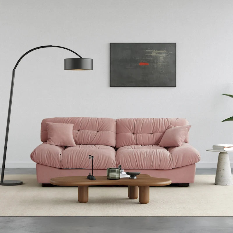 89 Canapé d'angle moderne avec accoudoirs en velours pour salon