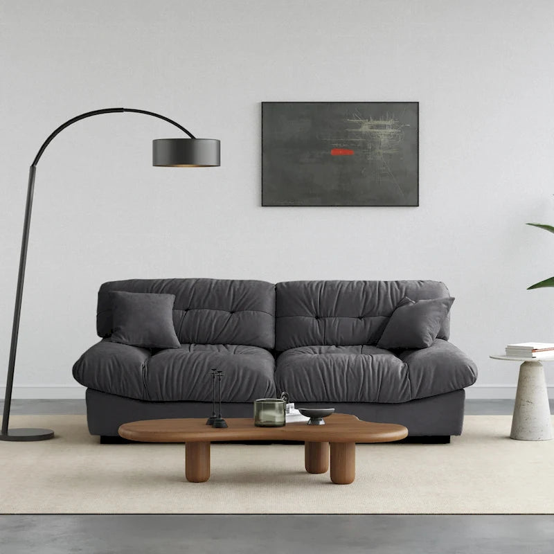 89 Canapé d'angle moderne avec accoudoirs en velours pour salon