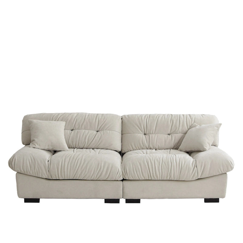 89 Canapé d'angle moderne avec accoudoirs en velours pour salon