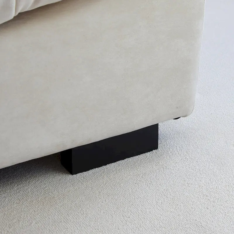 89 Canapé d'angle moderne avec accoudoirs en velours pour salon