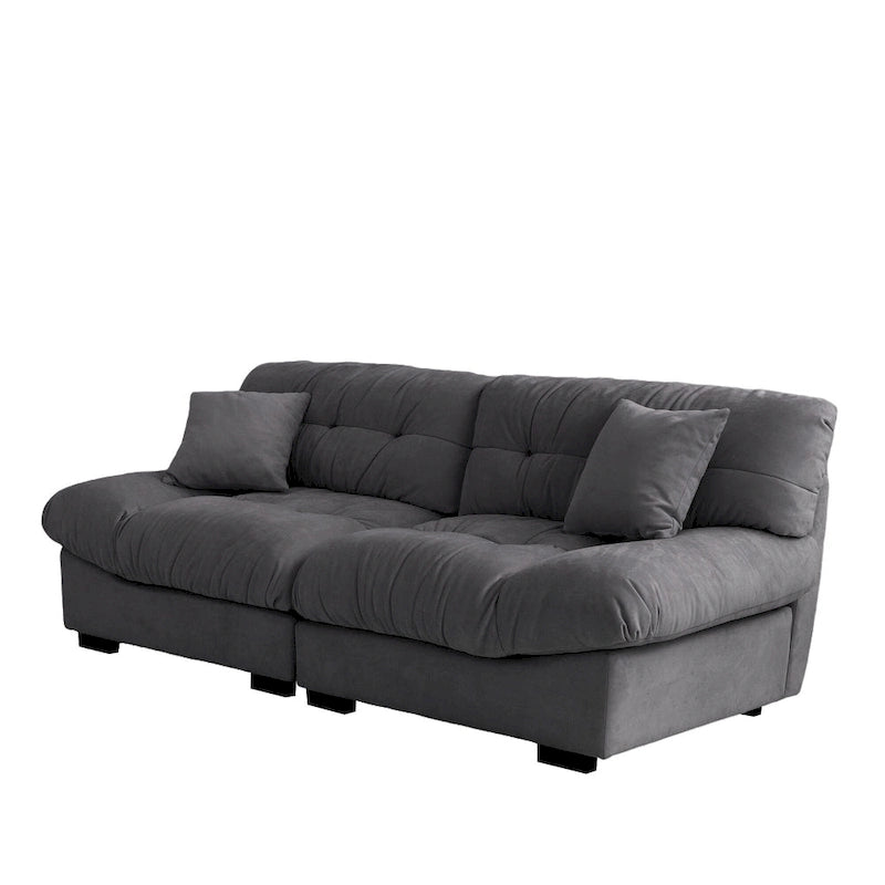 89 Canapé d'angle moderne avec accoudoirs en velours pour salon