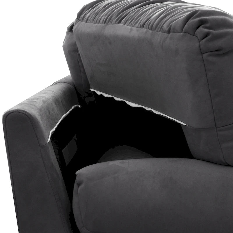 89 Canapé d'angle moderne avec accoudoirs en velours pour salon