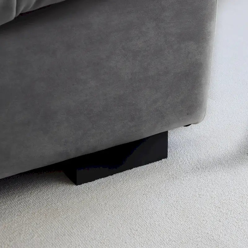 89 Canapé d'angle moderne avec accoudoirs en velours pour salon