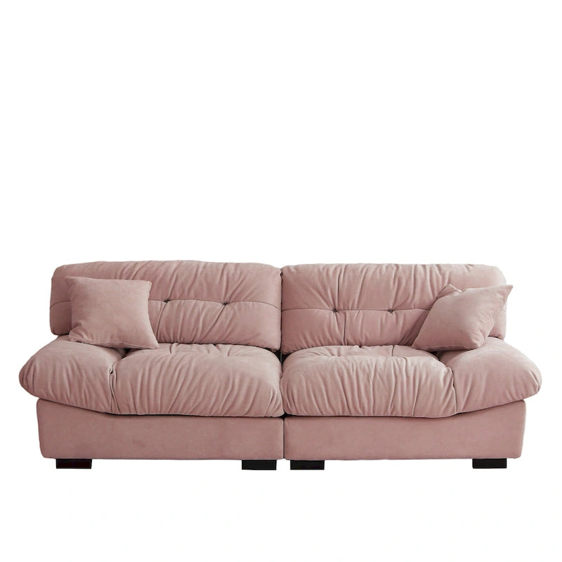 89 Canapé d'angle moderne avec accoudoirs en velours pour salon
