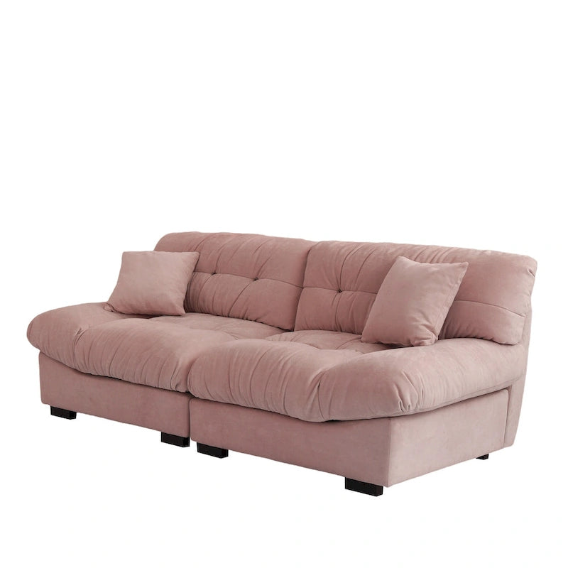 89 Canapé d'angle moderne avec accoudoirs en velours pour salon