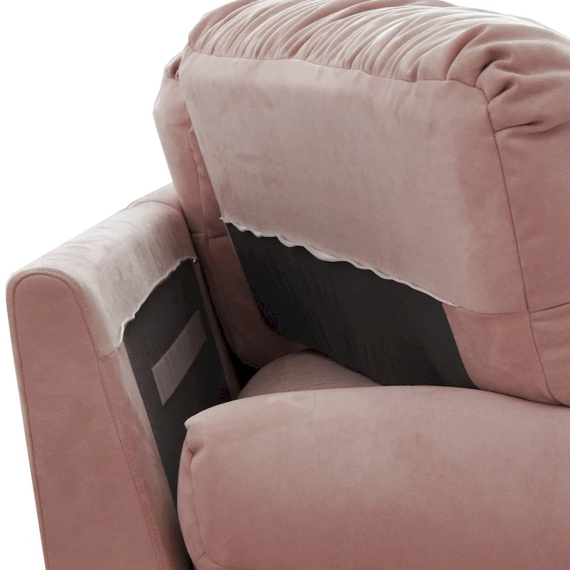 89 Canapé d'angle moderne avec accoudoirs en velours pour salon
