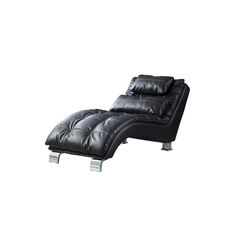 Chaise longue capitonnée Isley avec base arquée