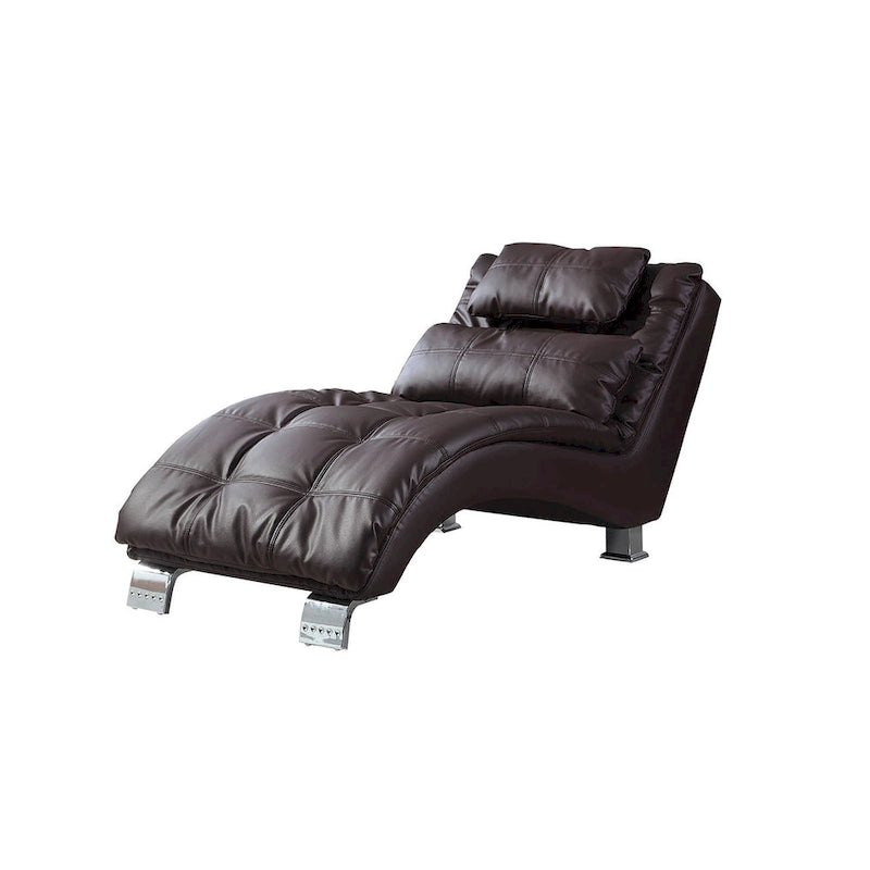 Chaise longue capitonnée Isley avec base arquée