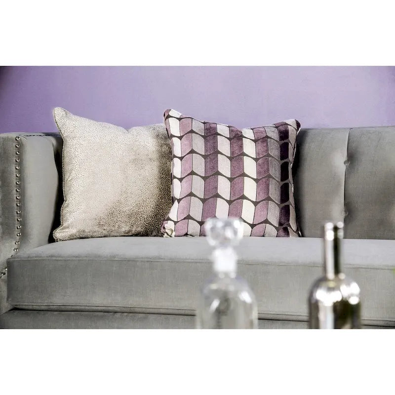 Canapé Nall en tissu rembourré avec dossier capitonné et accoudoirs Tuxedo par Furniture of America