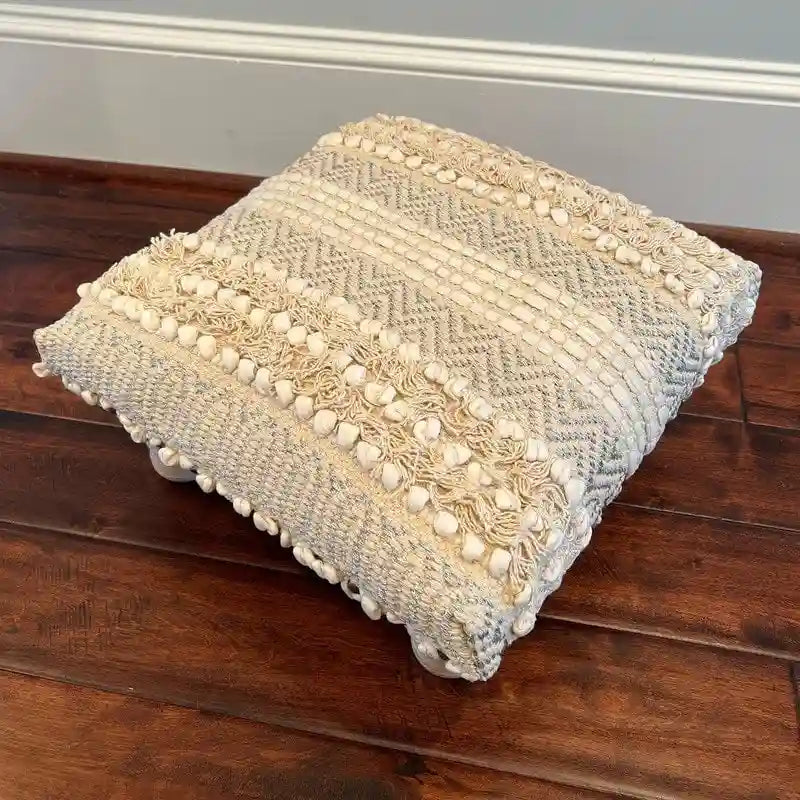 Tabouret rembourré en coton dhurrie HERAT ORIENTAL fait à la main
