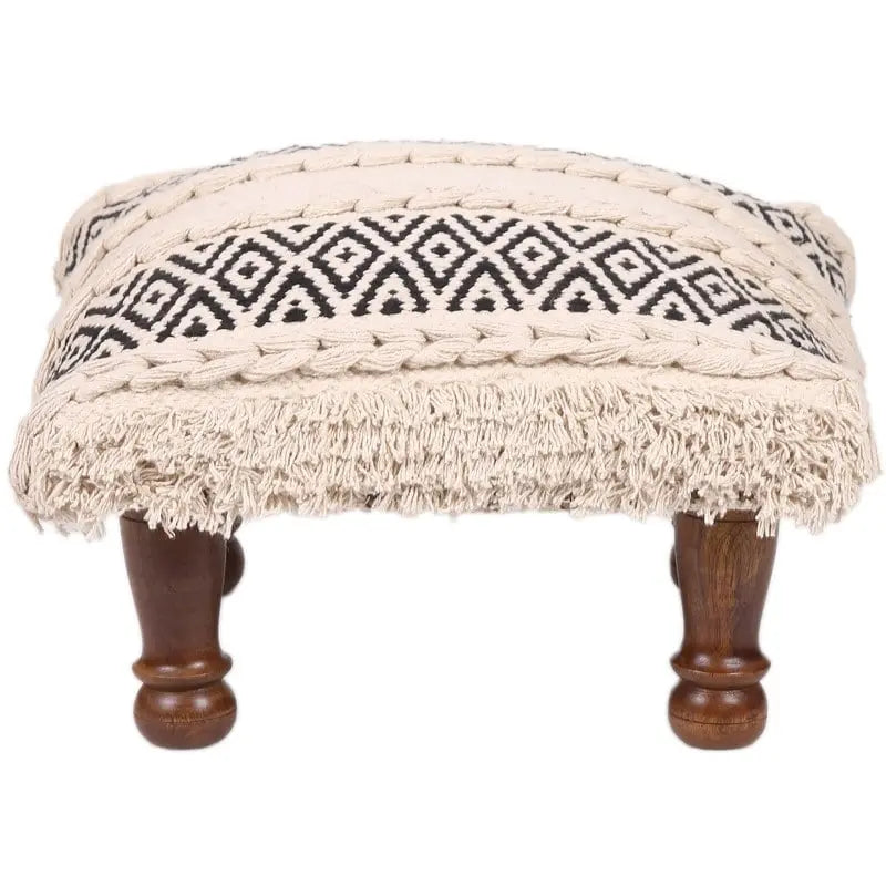 Tabouret rembourré en coton dhurrie HERAT ORIENTAL fait à la main