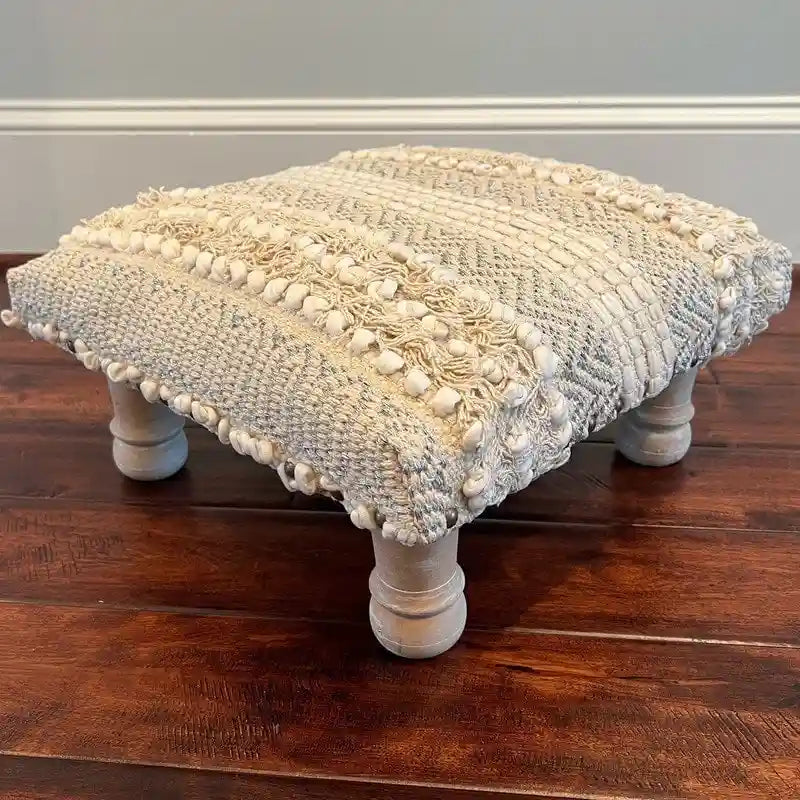 Tabouret rembourré en coton dhurrie HERAT ORIENTAL fait à la main