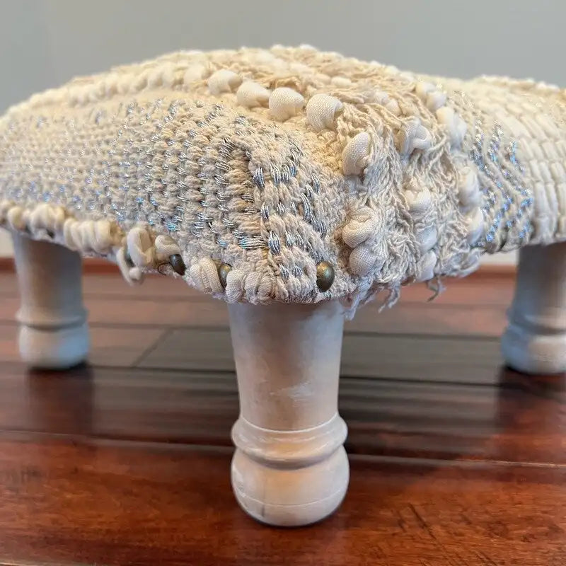 Tabouret rembourré en coton dhurrie HERAT ORIENTAL fait à la main