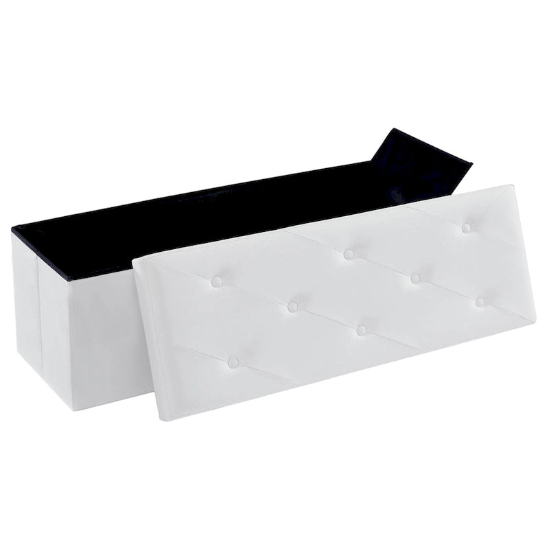 Pouf de rangement pliable, Repose-pieds, Pouf capitonné en cuir, Petit pouf carré pour salon, chambre à coucher, dortoir