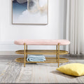 Banc de salon SEYNAR 40 en velours avec double range-chaussures