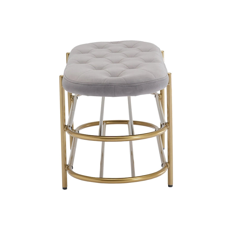 Banc de salon SEYNAR 40 en velours avec double range-chaussures