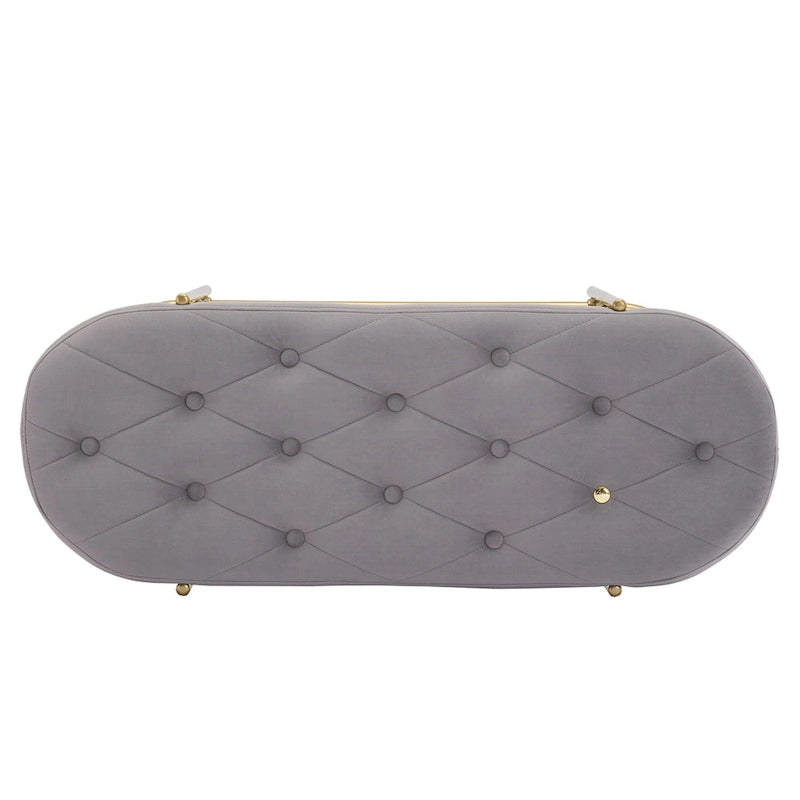 Banc de salon SEYNAR 40 en velours avec double range-chaussures