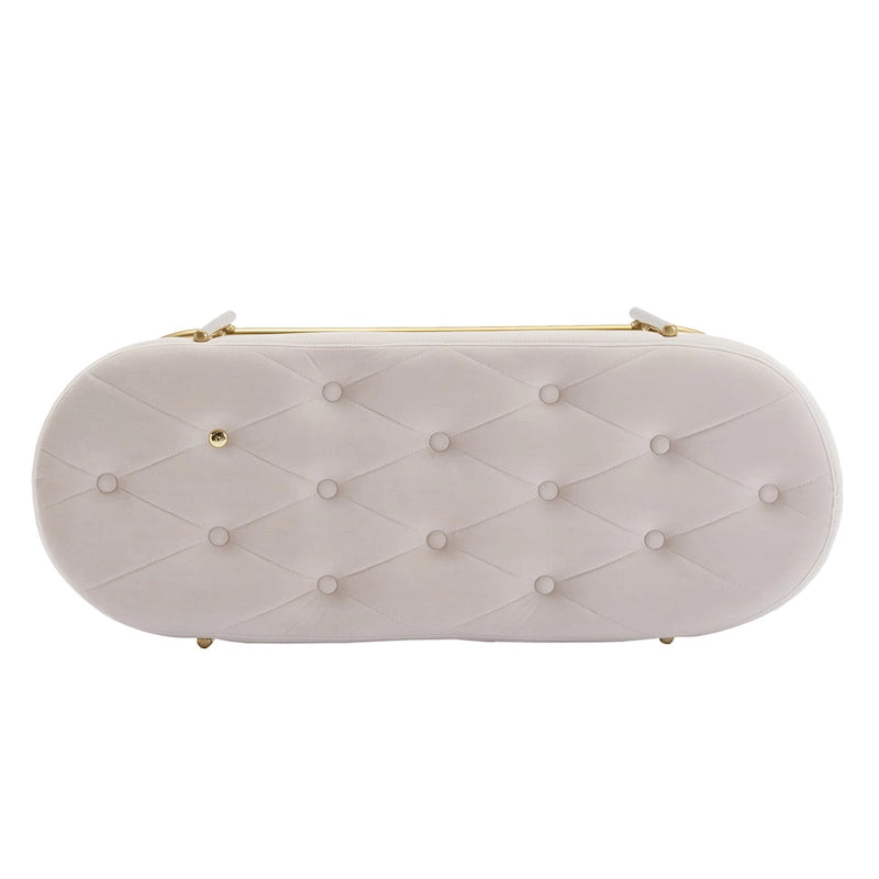 Banc de salon SEYNAR 40 en velours avec double range-chaussures