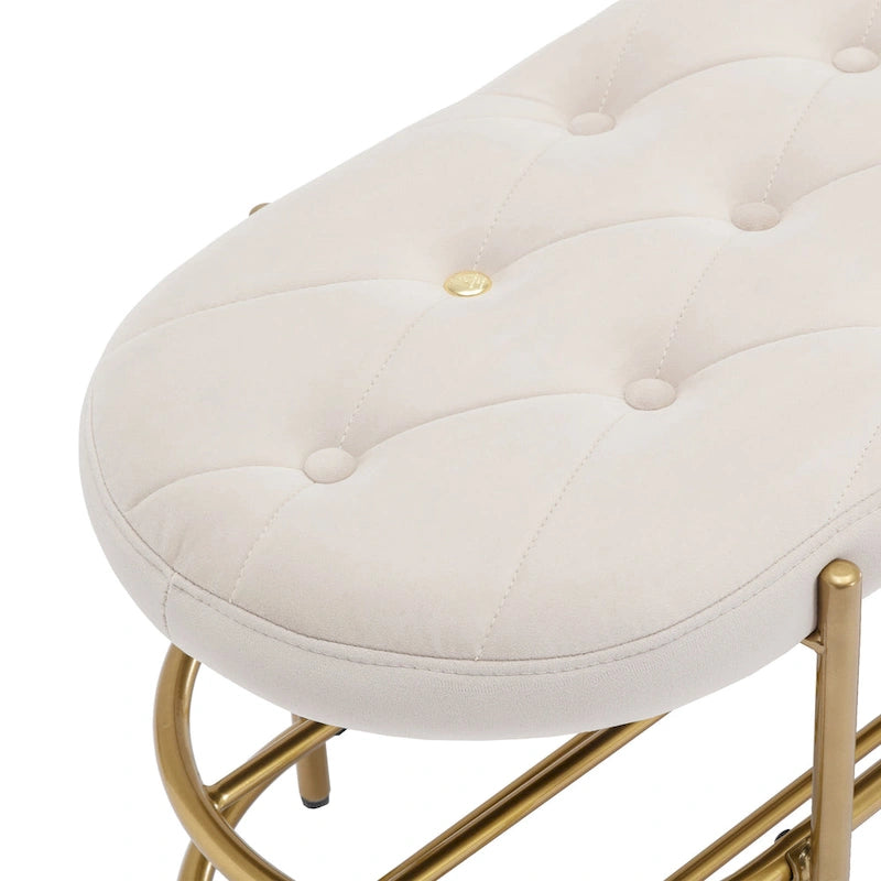Banc de salon SEYNAR 40 en velours avec double range-chaussures