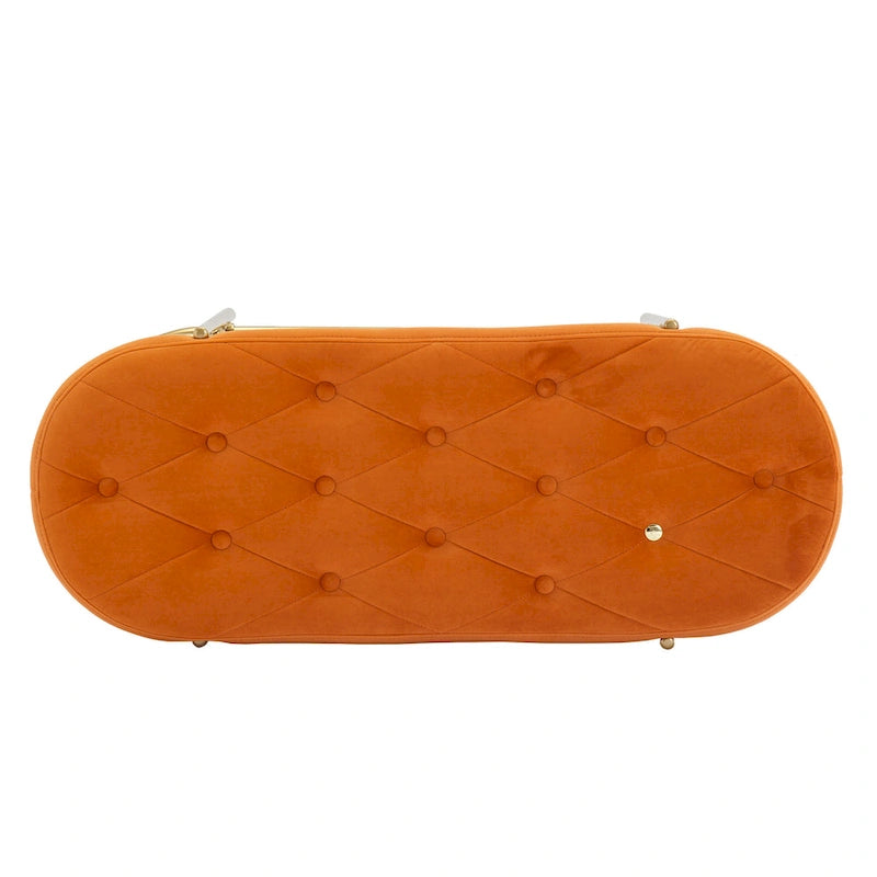 Banc de salon SEYNAR 40 en velours avec double range-chaussures
