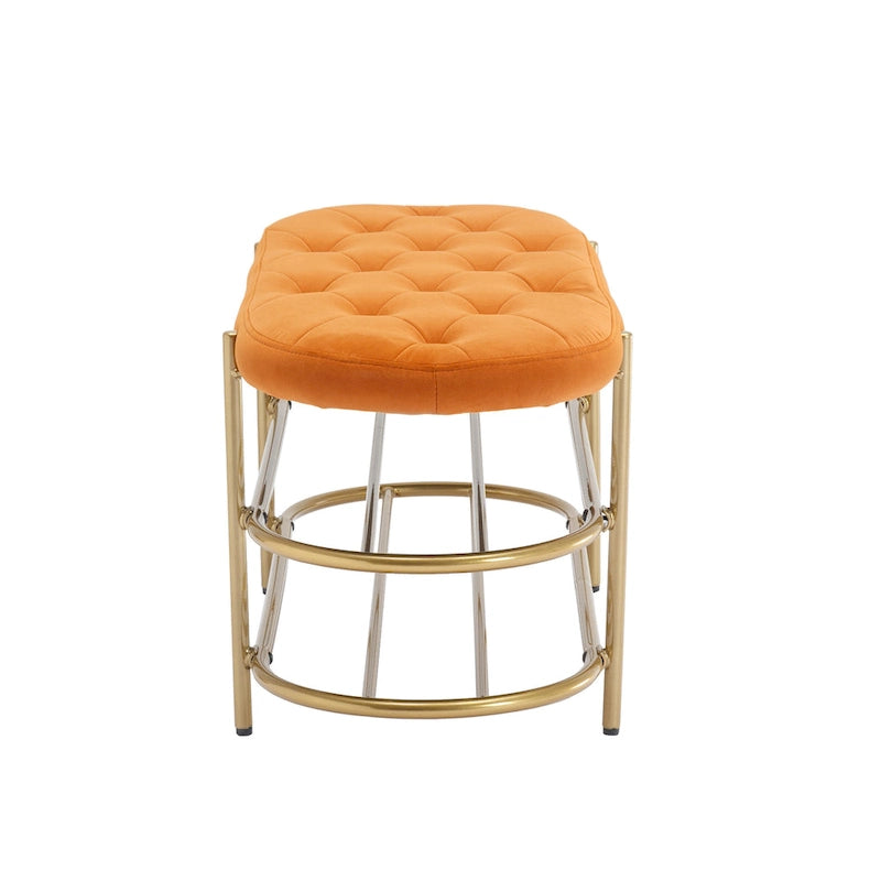 Banc de salon SEYNAR 40 en velours avec double range-chaussures