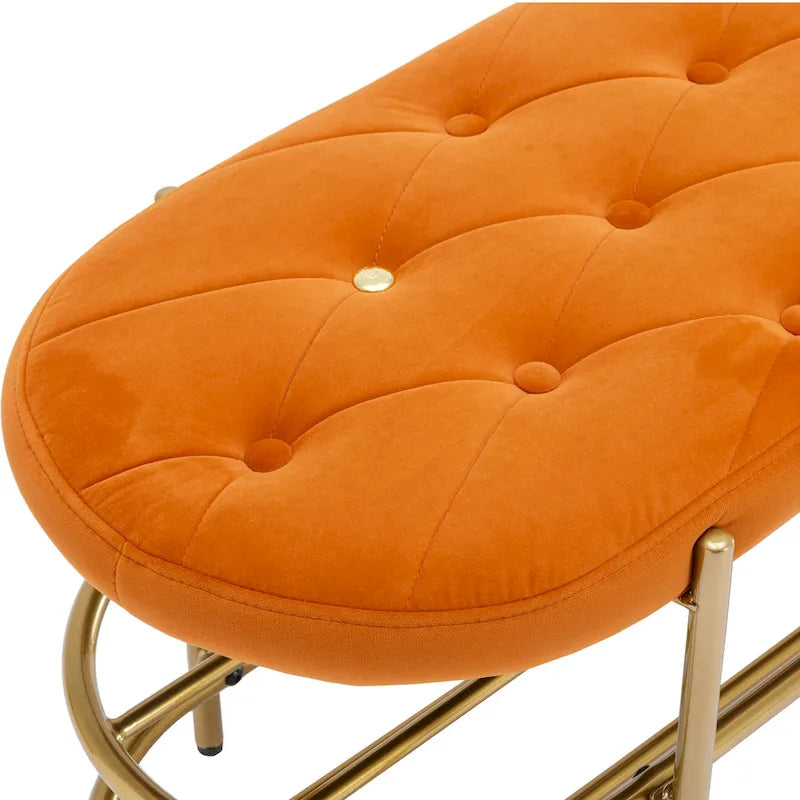 Banc de salon SEYNAR 40 en velours avec double range-chaussures