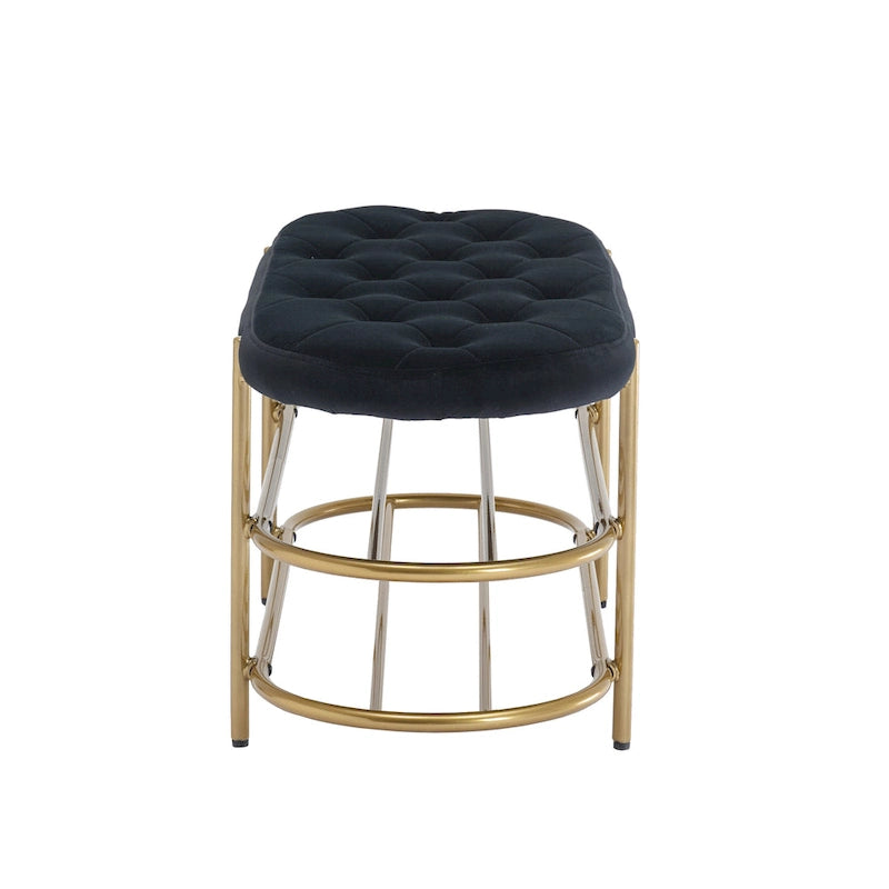 Banc de salon SEYNAR 40 en velours avec double range-chaussures