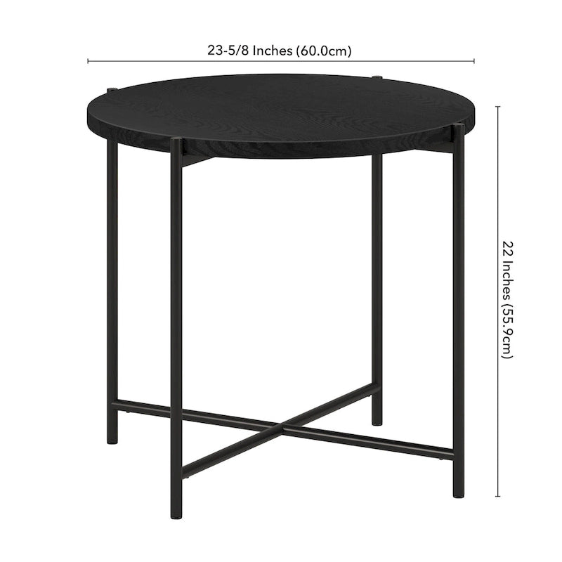 Table d'appoint ronde large Loretta 23.63 avec plateau en MDF