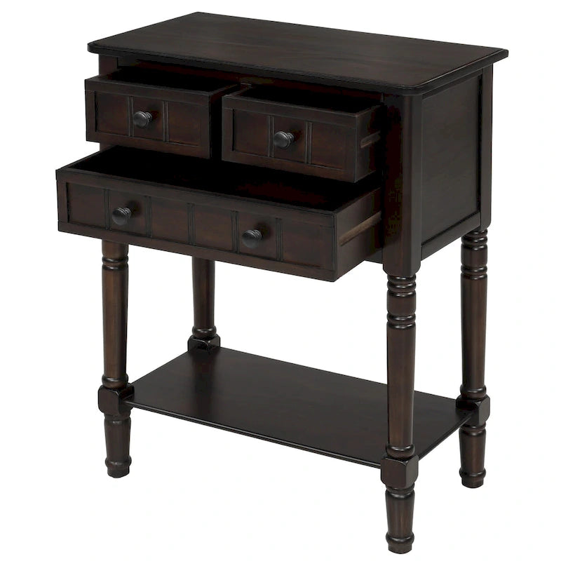 Console à 3 tiroirs Copper Grove Colby avec étagère inférieure