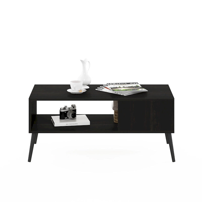 Table basse Furinno Claude style Mid-Century avec pieds en bois