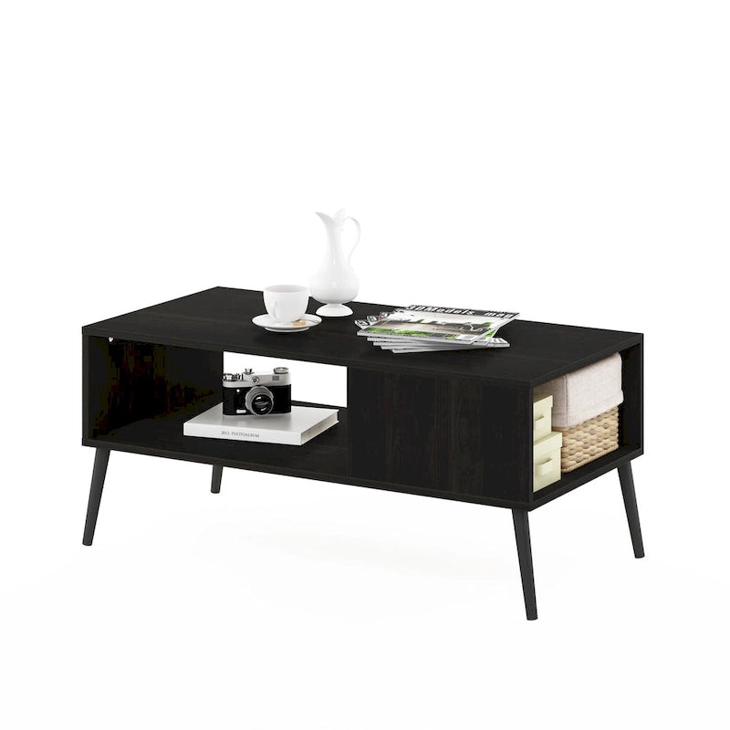 Table basse Furinno Claude style Mid-Century avec pieds en bois