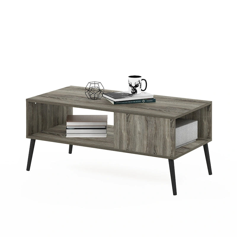 Table basse Furinno Claude style Mid-Century avec pieds en bois