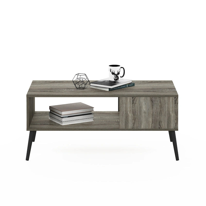 Table basse Furinno Claude style Mid-Century avec pieds en bois