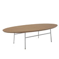 Table basse d'appoint ovale moderne Rossmore avec cadre en acier thermolaqué blanc pour bureau, salon ou chambre.