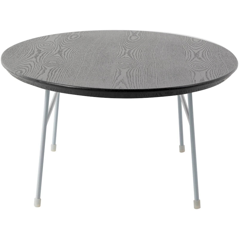 Table basse d'appoint ovale moderne Rossmore avec cadre en acier thermolaqué blanc pour bureau, salon ou chambre.