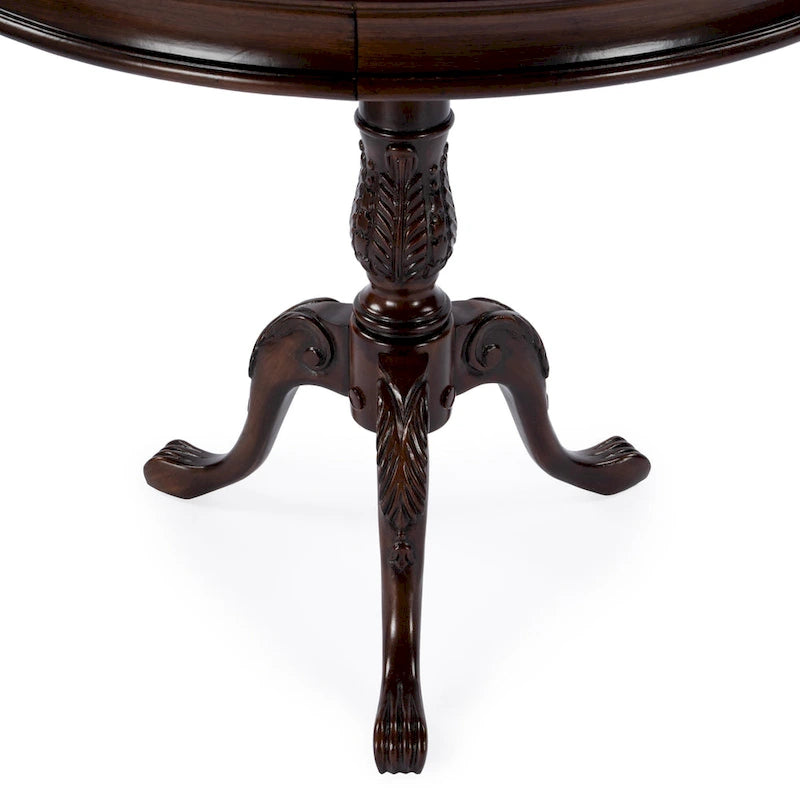 Table piédestal ronde traditionnelle Butler en finition cerisier plantation - marron foncé