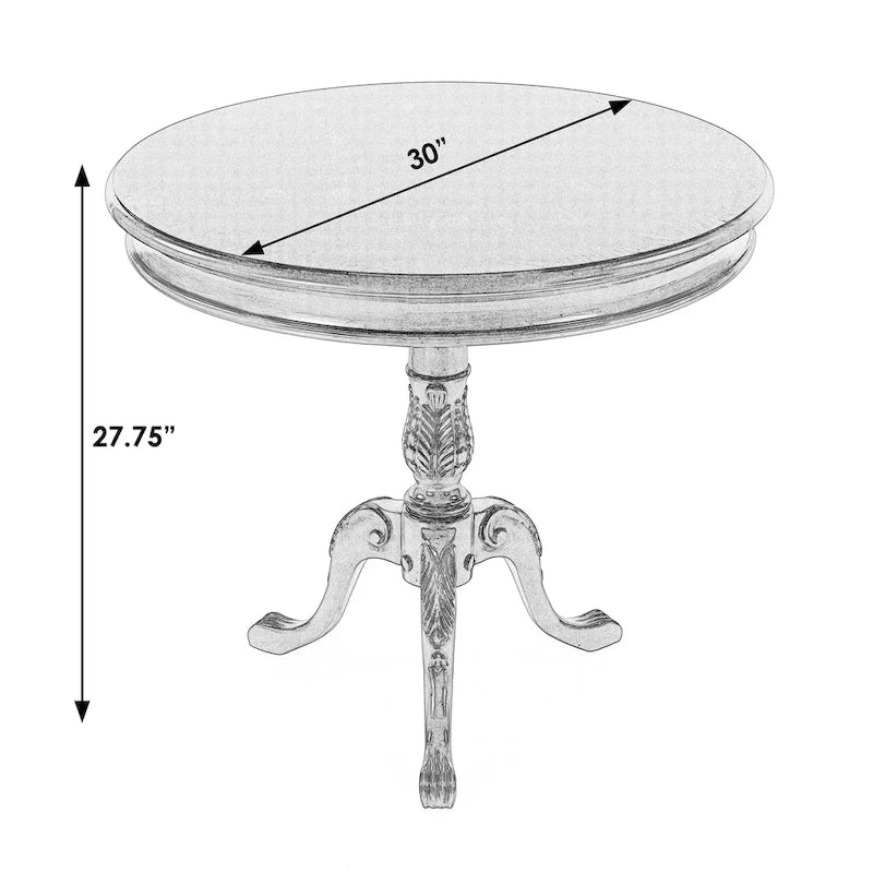 Table piédestal ronde traditionnelle Butler en finition cerisier plantation - marron foncé