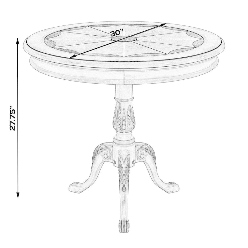 Table piédestal ronde traditionnelle Butler en finition cerisier plantation - marron foncé
