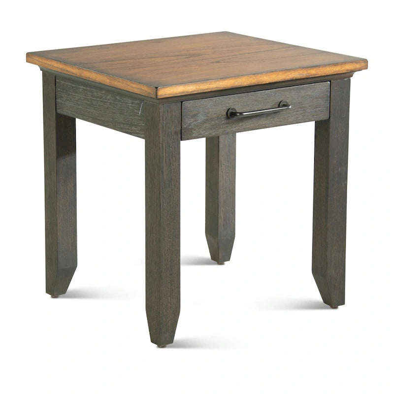 Table d'appoint en bois à 1 tiroir deux tons Steve Silver