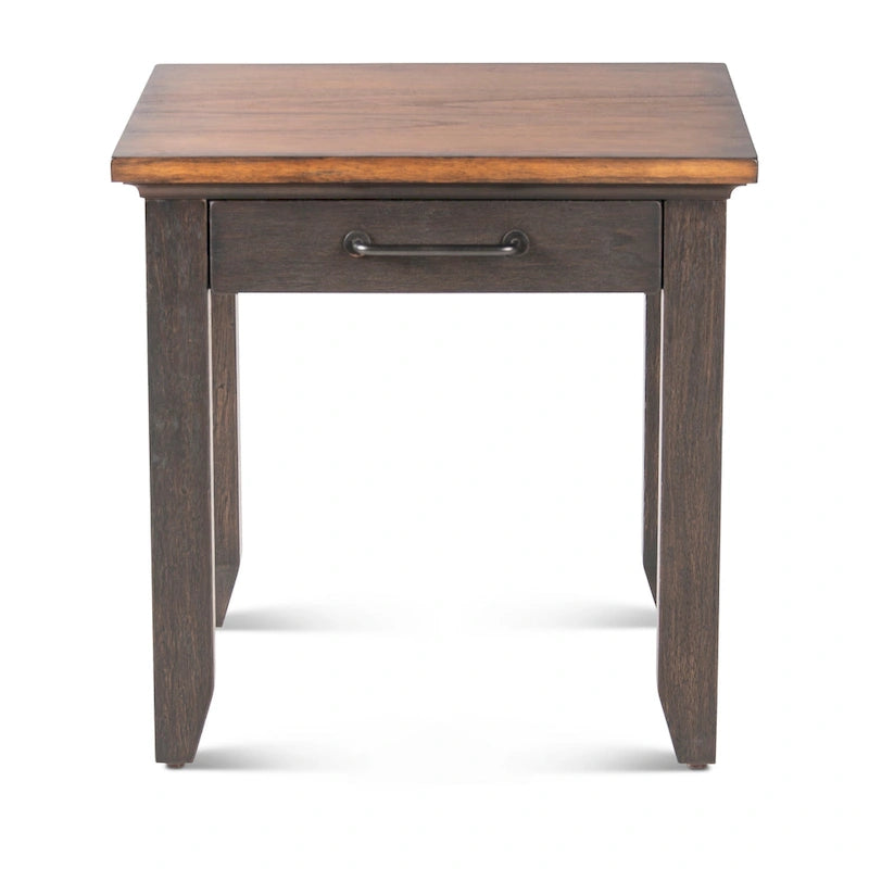 Table d'appoint en bois à 1 tiroir deux tons Steve Silver