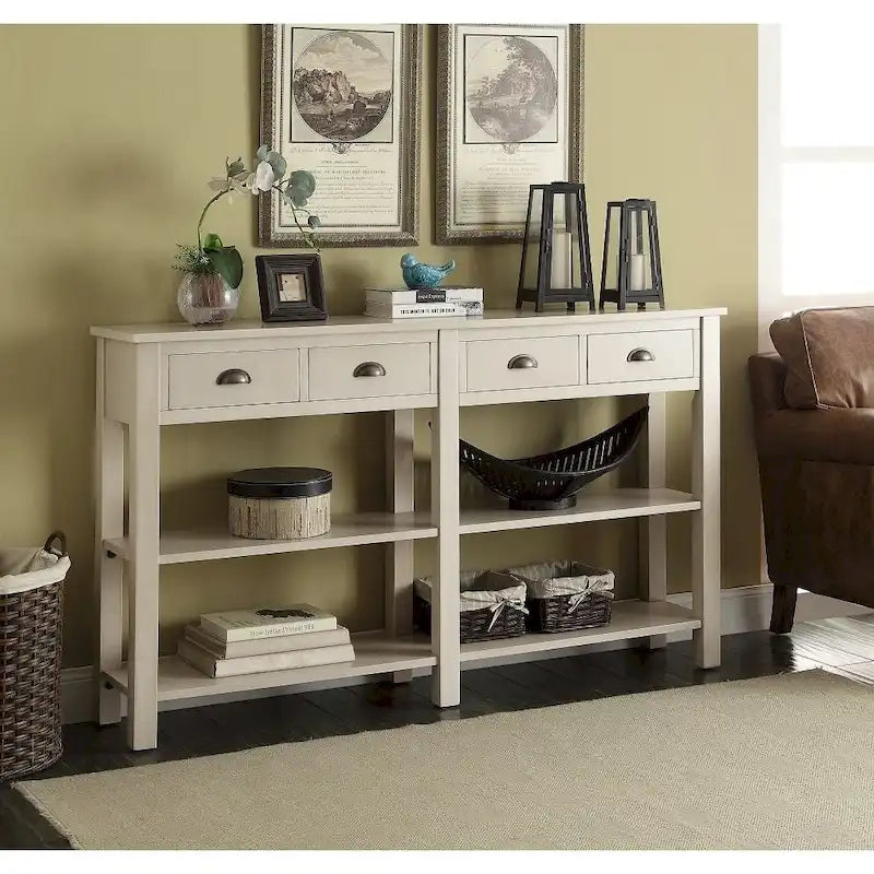 Table console 72" avec 4 tiroirs