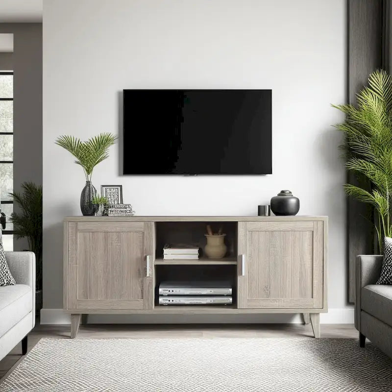 Meuble TV Briggs Modern de 60 pouces Bridgevine Home pour téléviseurs jusqu'à 65 pouces