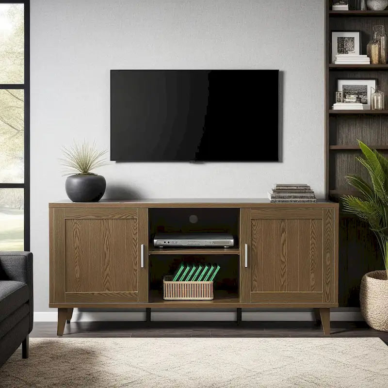 Meuble TV Briggs Modern de 60 pouces Bridgevine Home pour téléviseurs jusqu'à 65 pouces