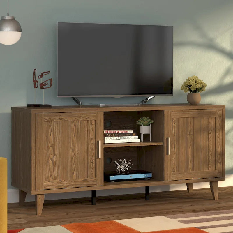 Meuble TV Briggs Modern de 60 pouces Bridgevine Home pour téléviseurs jusqu'à 65 pouces