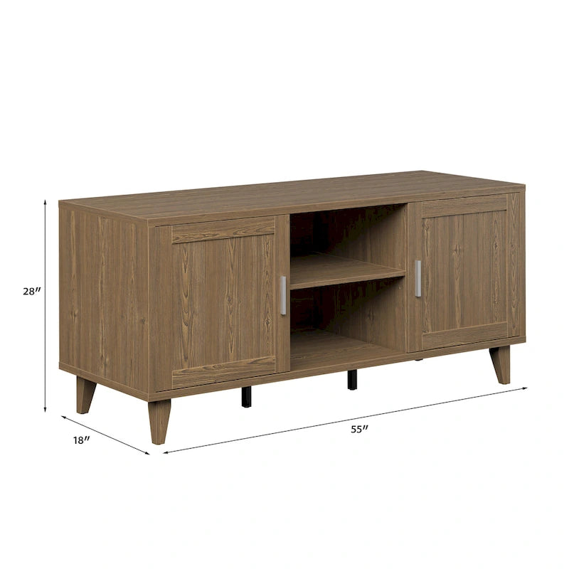 Meuble TV Briggs Modern de 60 pouces Bridgevine Home pour téléviseurs jusqu'à 65 pouces