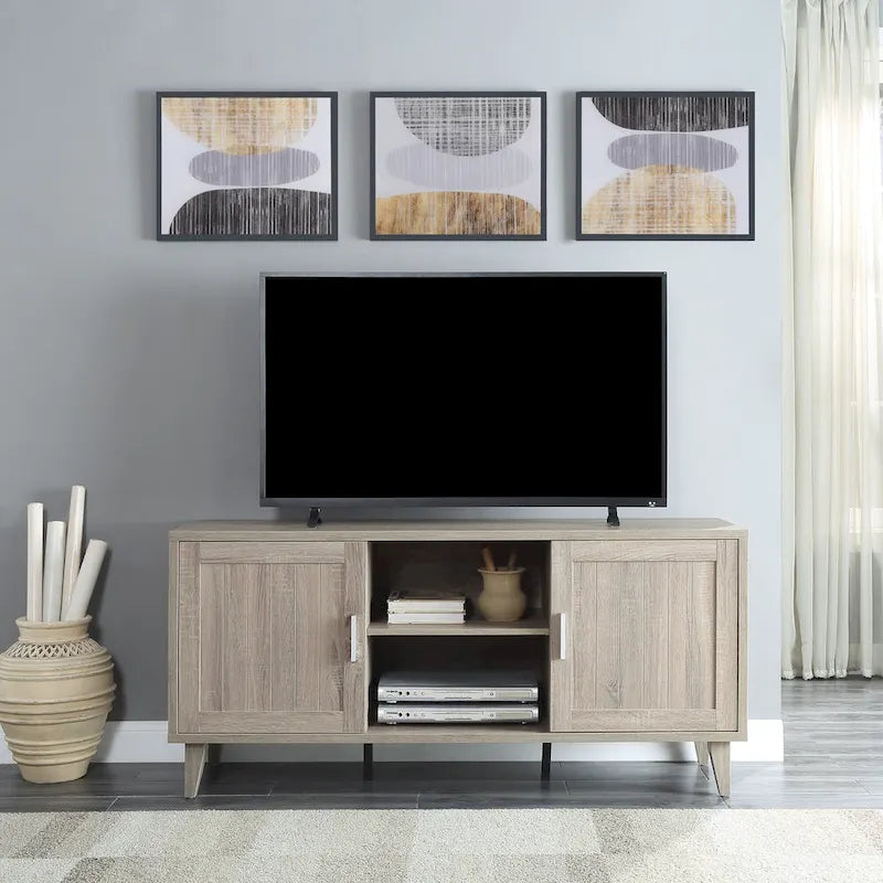 Meuble TV Briggs Modern de 60 pouces Bridgevine Home pour téléviseurs jusqu'à 65 pouces