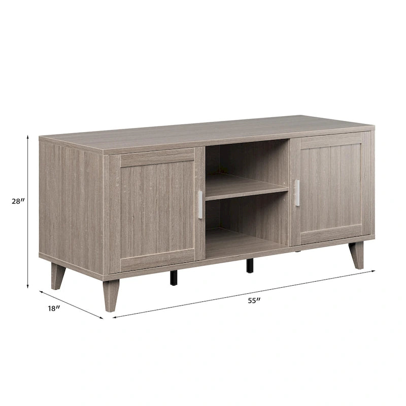 Meuble TV Briggs Modern de 60 pouces Bridgevine Home pour téléviseurs jusqu'à 65 pouces