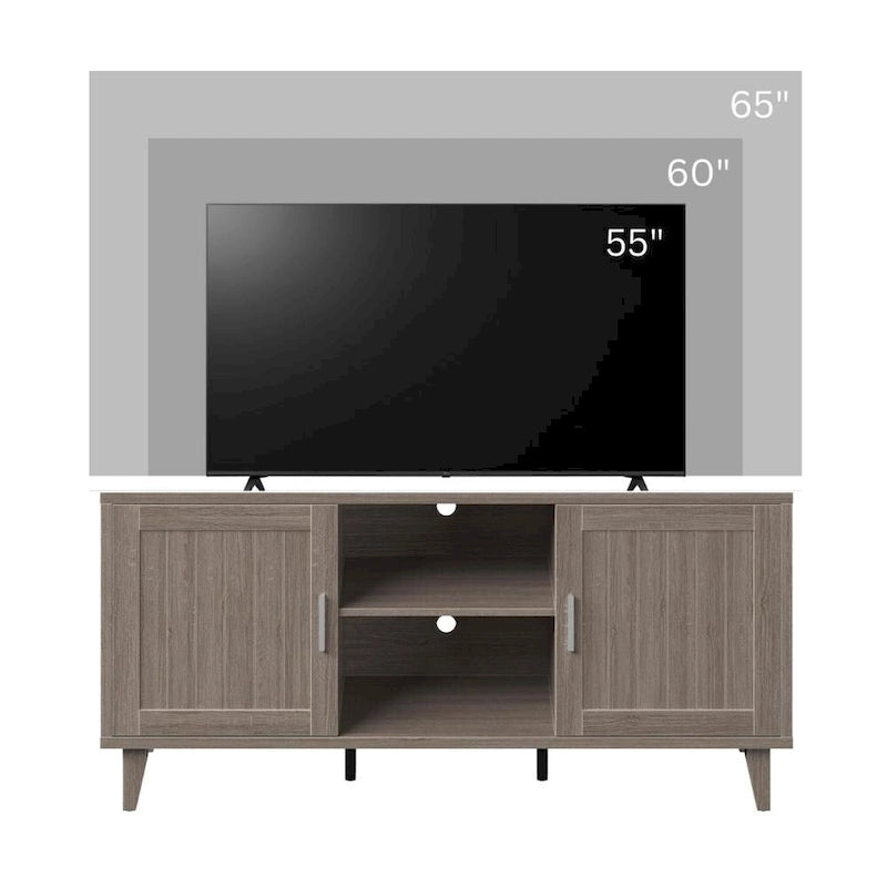 Meuble TV Briggs Modern de 60 pouces Bridgevine Home pour téléviseurs jusqu'à 65 pouces