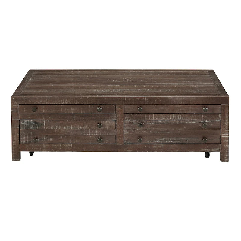 Table basse à roulettes en bois massif Townsend, coloris Java